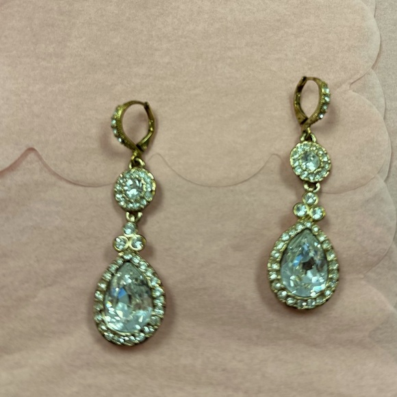 Givenchy Pave & Clear Stone Drop Earrings - Picture 4 of 5